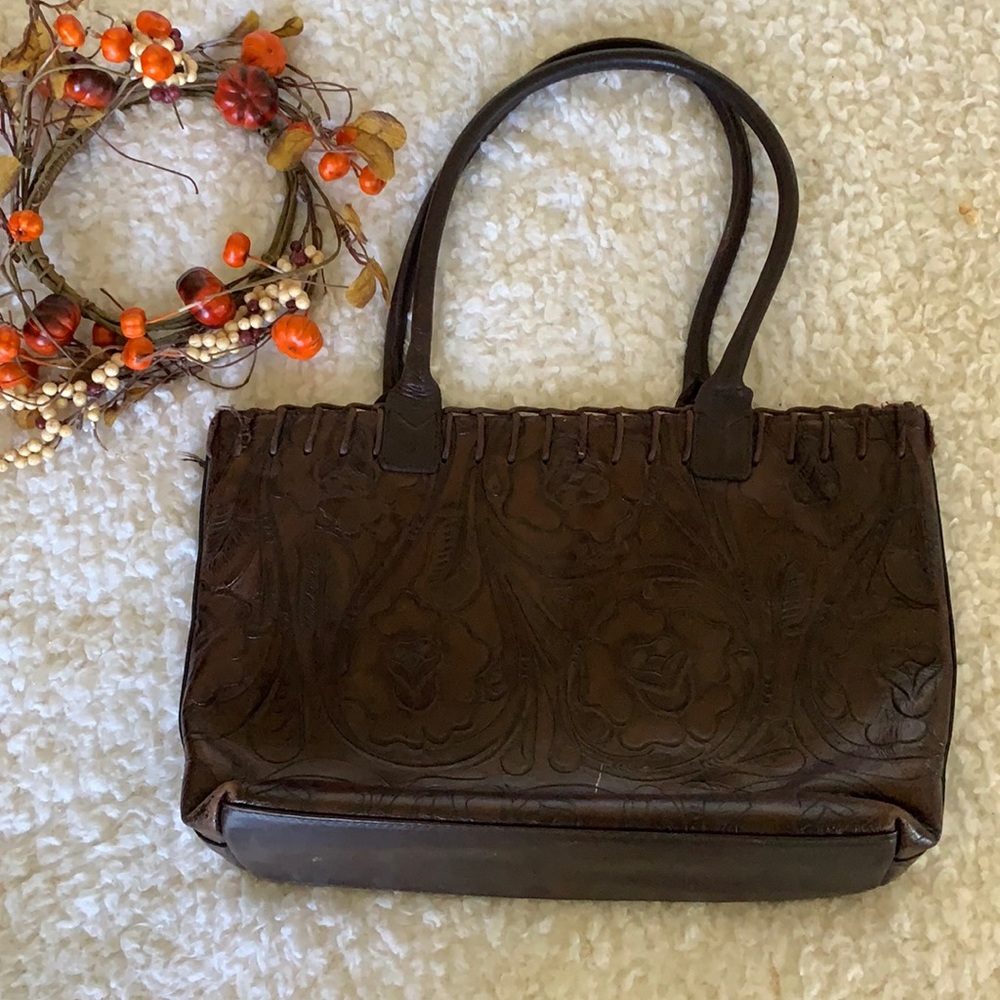 Berge Tooled Leather Purse Made In Italy Gem